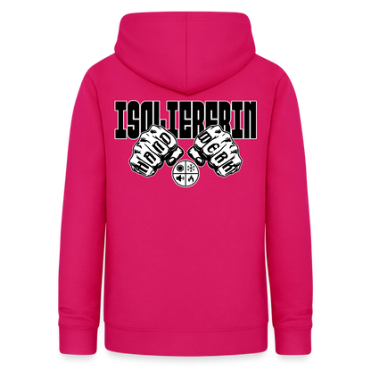 Frauen Hoodie "Isoliererin" (beidseitig beruckt) dunkles Pink Frauen Hoodie