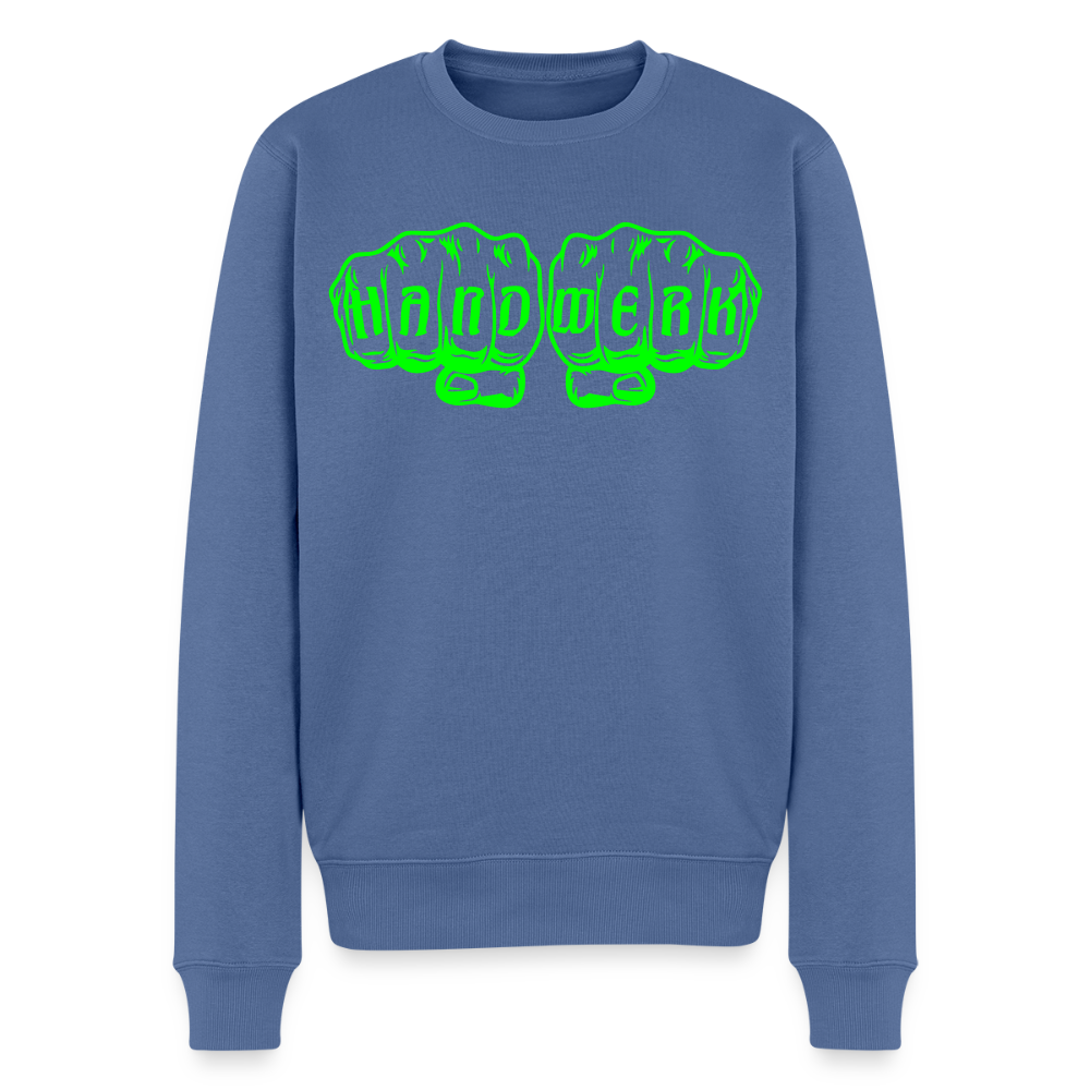 Unisex Premium Pullover "Maler" neongrün Taubenblau Männer Premium Pullover