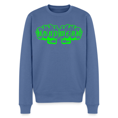Unisex Premium Pullover "Maler" neongrün Taubenblau Männer Premium Pullover