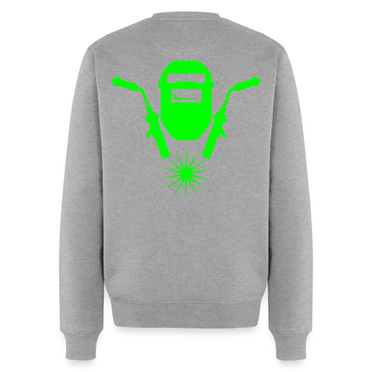 Unisex Premium Pullover "Schweisser" neongrün Grau meliert Männer Premium Pullover