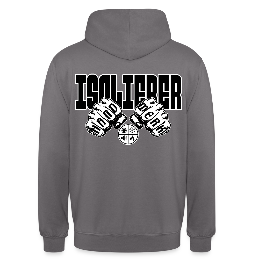 Unisex Hoodie "Isolierer" (beidseitig bedruckt) Mittelgrau Unisex Hoodie