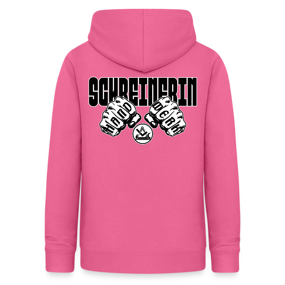 Frauen Hoodie "Schreinerin" (beidseitig beruckt) Pink Frauen Hoodie