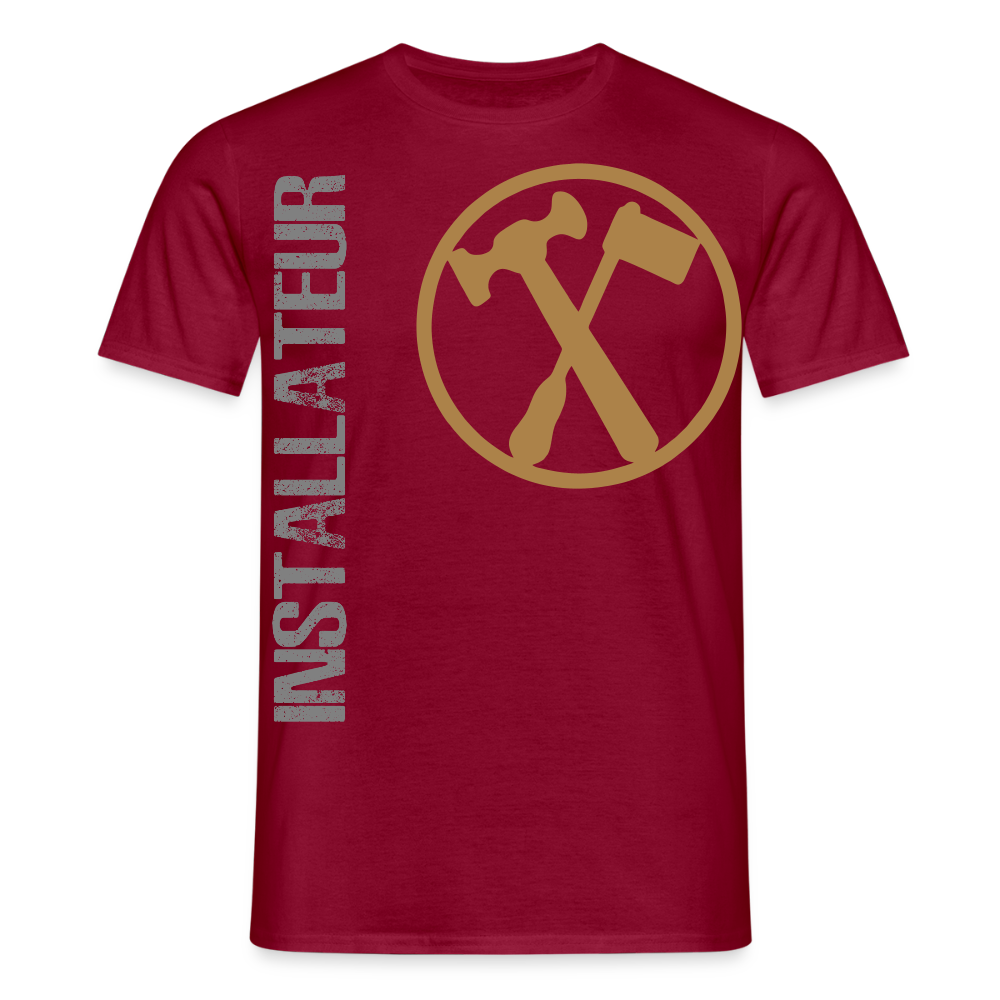 Unisex T-Shirt "Installateur" Ziegelrot Männer T-Shirt