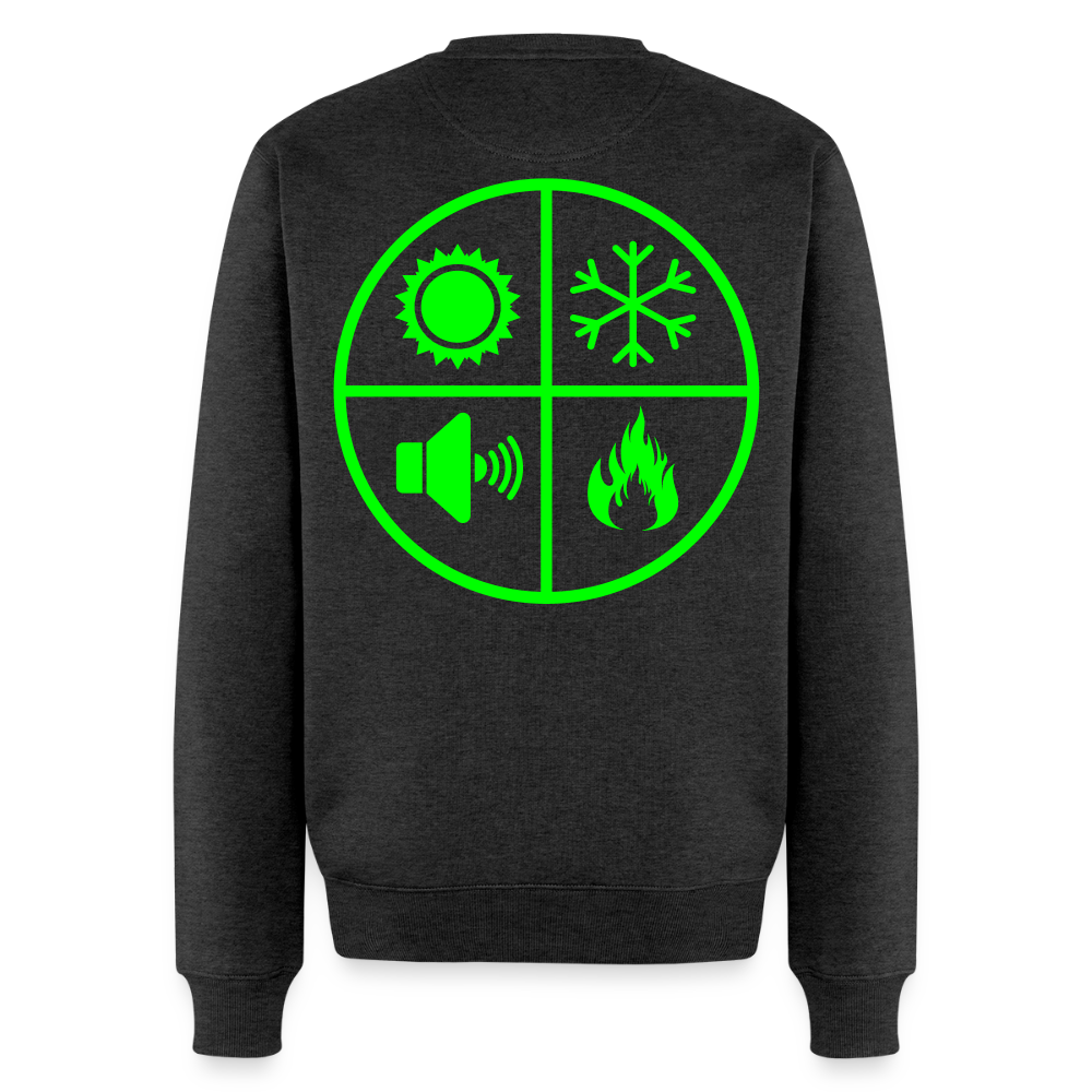 Unisex Premium Pullover "Isolierer" neongrün Anthrazit meliert Männer Premium Pullover