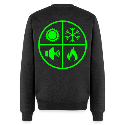 Unisex Premium Pullover "Isolierer" neongrün Anthrazit meliert Männer Premium Pullover