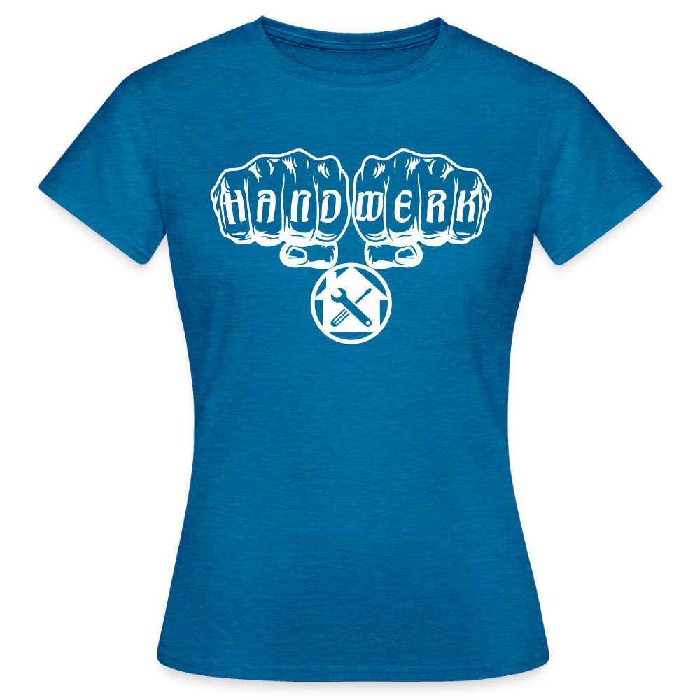 Frauen T-Shirt "Hausmeister" Antikblaues Saphir meliert Frauen T-Shirt