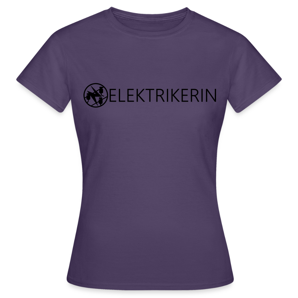Frauen T-Shirt "Elektrikerin" Dunkellila Frauen T-Shirt