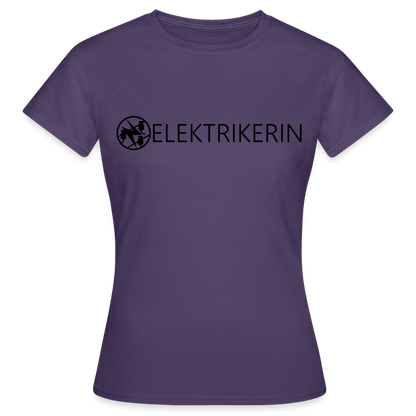 Frauen T-Shirt "Elektrikerin" Dunkellila Frauen T-Shirt
