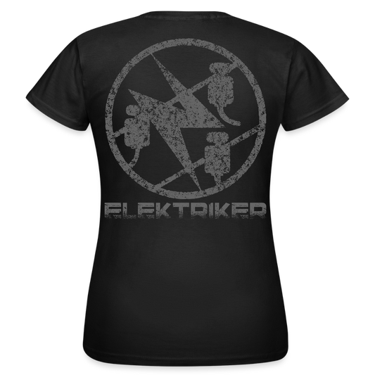 Frauen T-Shirt "Elektriker" Schwarz Frauen T-Shirt