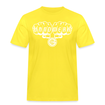 Männer Workwear T-Shirt "Gerüstbauer" Gelb Männer Workwear T-Shirt