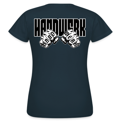 Frauen T-Shirt "Handwerk" (beidseitig bedruckt) Navy Frauen T-Shirt