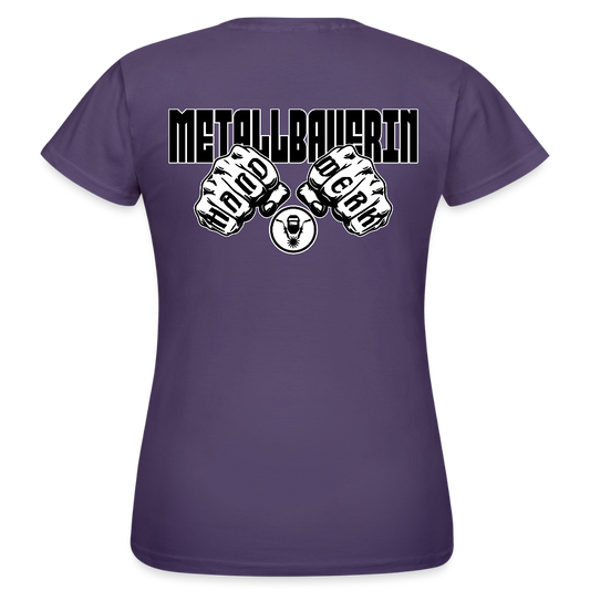 Frauen T-Shirt "Metallbauerin" (beidseitig bedruckt) Dunkellila Frauen T-Shirt
