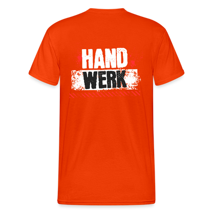 Unisex T-Shirt "Handwerk" (hinten bedruckt) kräftig Orange Männer Gildan Heavy T-Shirt