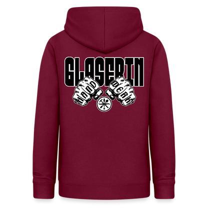 Frauen Hoodie "Glaserin" (beidseitig beruckt) Bordeaux Frauen Hoodie