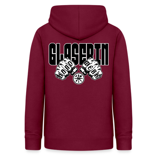 Frauen Hoodie "Glaserin" (beidseitig beruckt) - Bordeaux