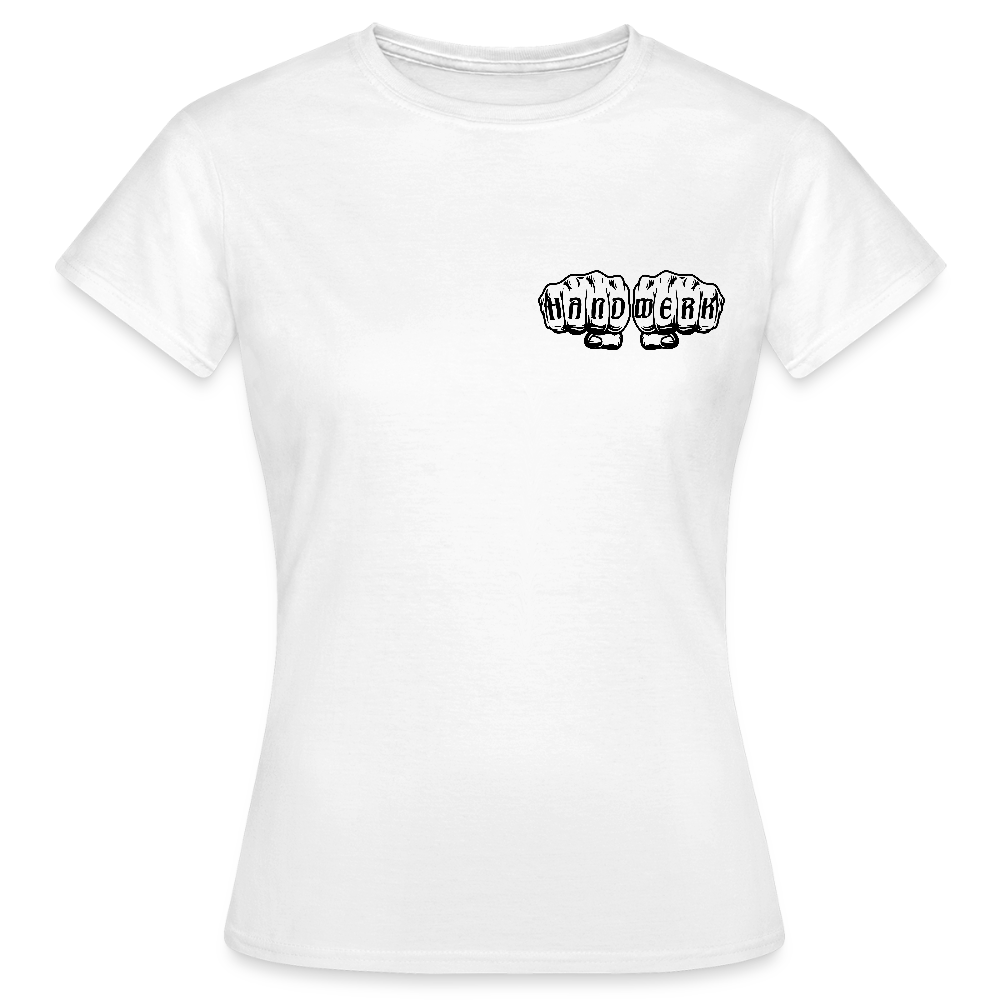 Frauen T-Shirt "Drechsler" (beidseitig bedruckt) - Weiß
