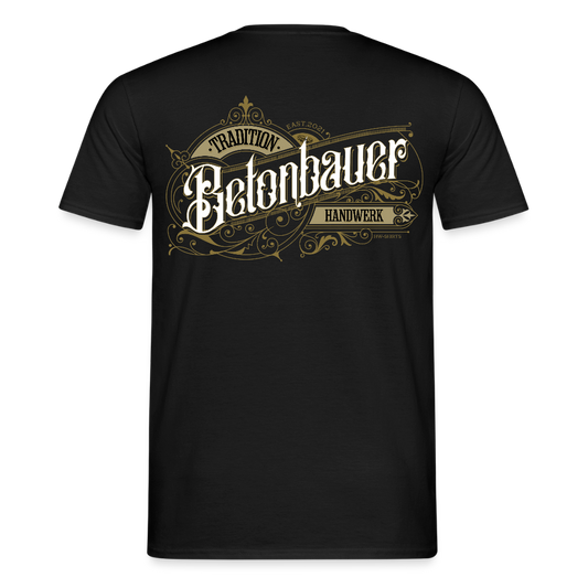 Unisex T-Shirt "Betonbauer" Nostalgie Handwerk Schwarz Männer T-Shirt