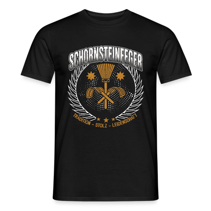 Unisex Tradition Schornsteinfeger T-Shirt von Spreadconnect, schwarzes Männer T-Shirt mit Schornsteinfeger-Print, bequem und stilvoll.