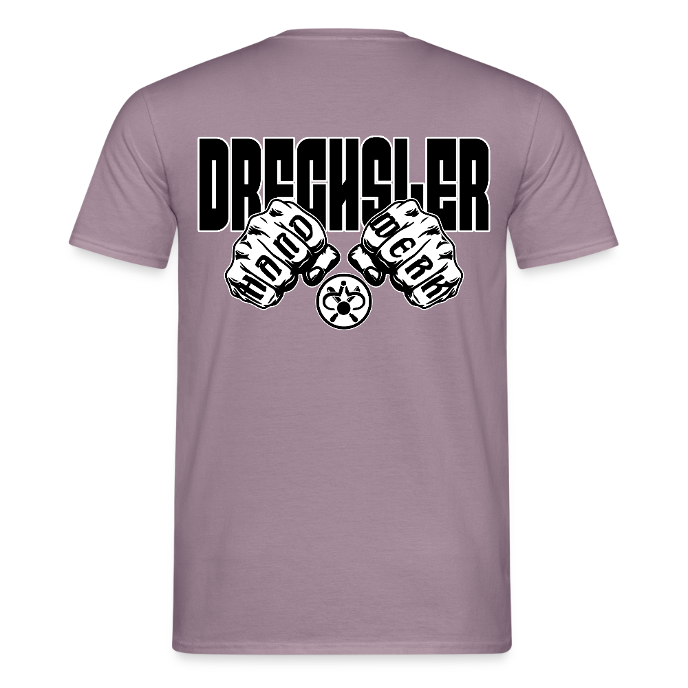 Unisex T-Shirt "Drechsler" (beidseitig bedruckt) Lilagrau Männer T-Shirt