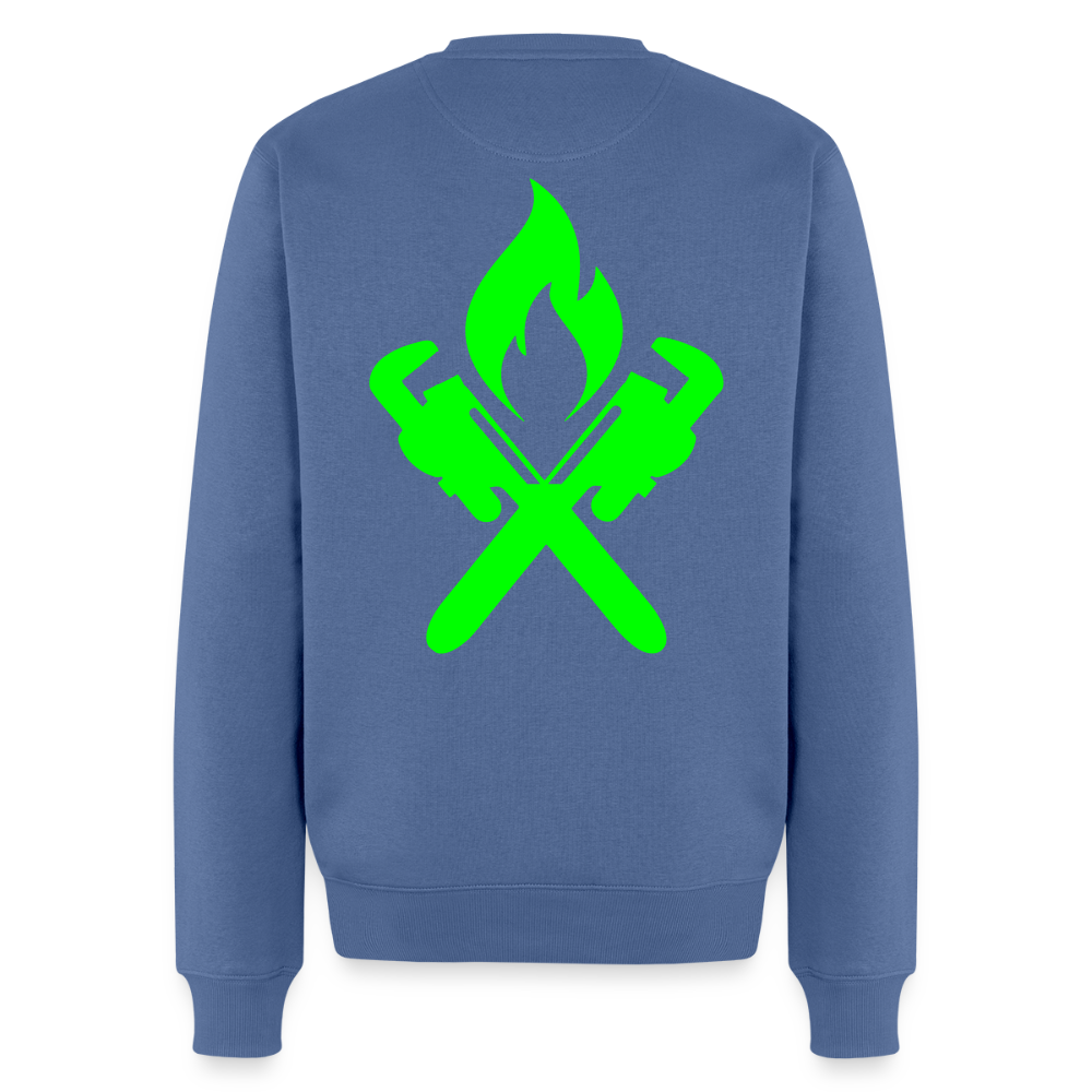 Unisex Premium Pullover "Heizungsbauer" neongrün Taubenblau Männer Premium Pullover
