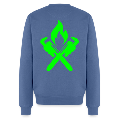 Unisex Premium Pullover "Heizungsbauer" neongrün Taubenblau Männer Premium Pullover