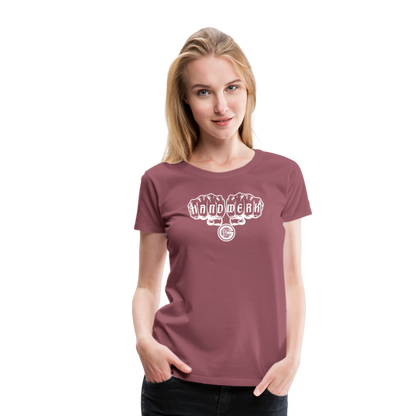 Frauen Premium T-Shirt "Gerüstbauer" - Malve