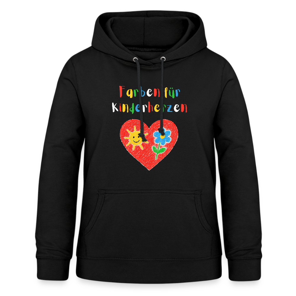 Frauen Hoodie "Farben für Kinderherzen" Schwarz Frauen Hoodie