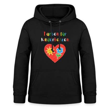 Frauen Hoodie "Farben für Kinderherzen" Schwarz Frauen Hoodie