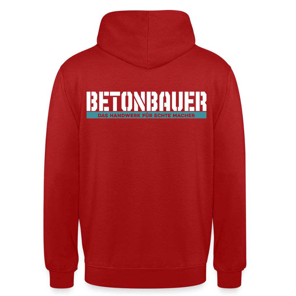 Unisex Hoodie HW-300 | MACHER "Betonbauer" Rot Unisex Hoodie {{ color }}
