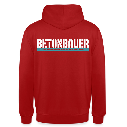 Unisex Hoodie HW-300 | MACHER "Betonbauer" Rot Unisex Hoodie {{ color }}