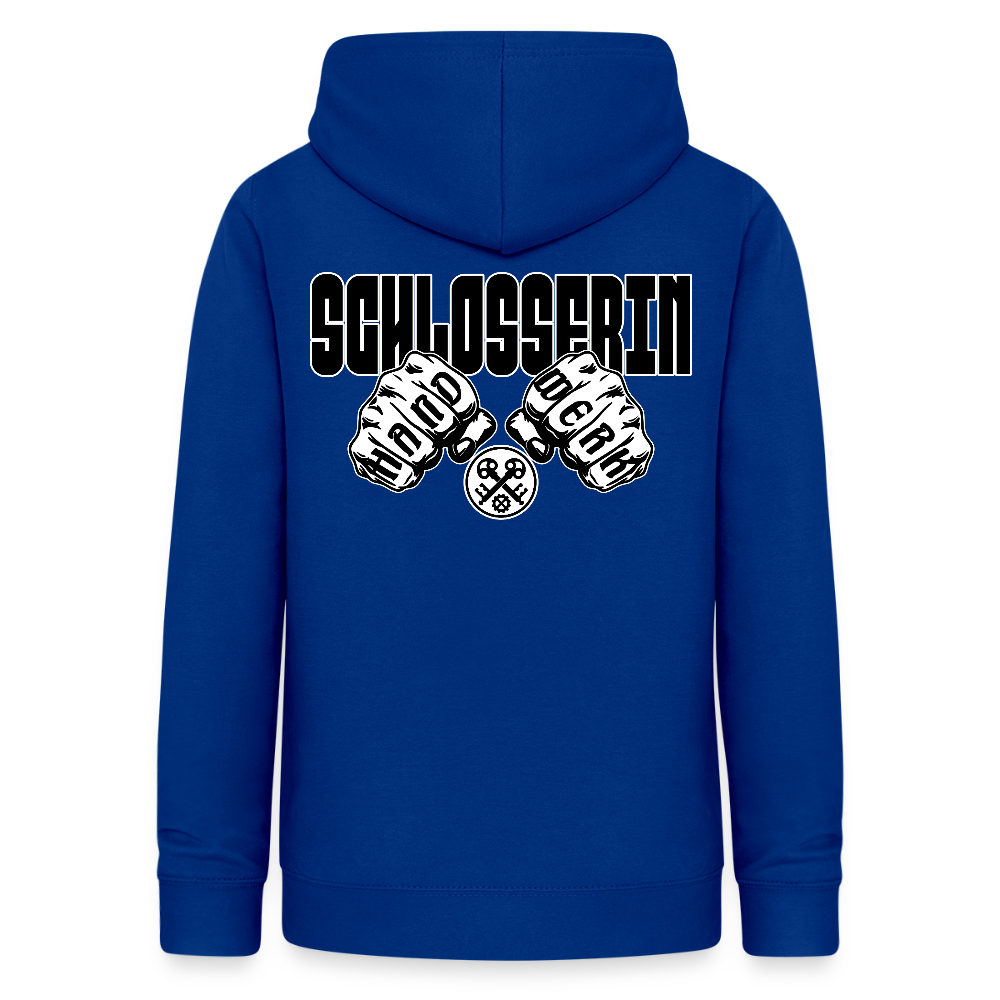 Frauen Hoodie "Schlosserin" (beidseitig beruckt) Royalblau Frauen Hoodie