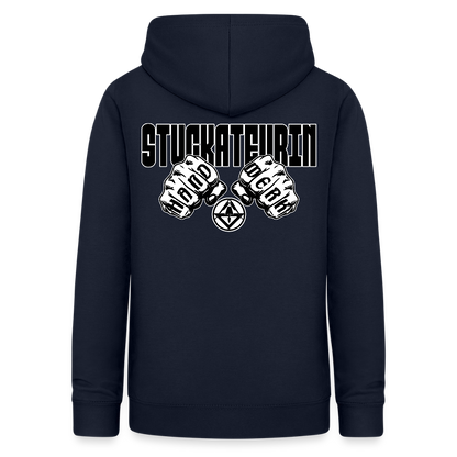Frauen Hoodie "Stuckateurin" (beidseitig beruckt) Navy Frauen Hoodie