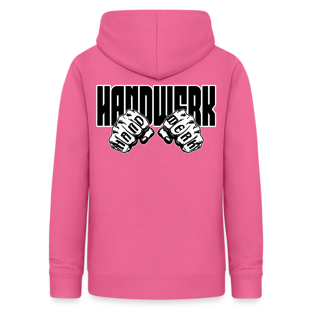 Frauen Hoodie "Handwerk" (beidseitig beruckt) Pink Frauen Hoodie