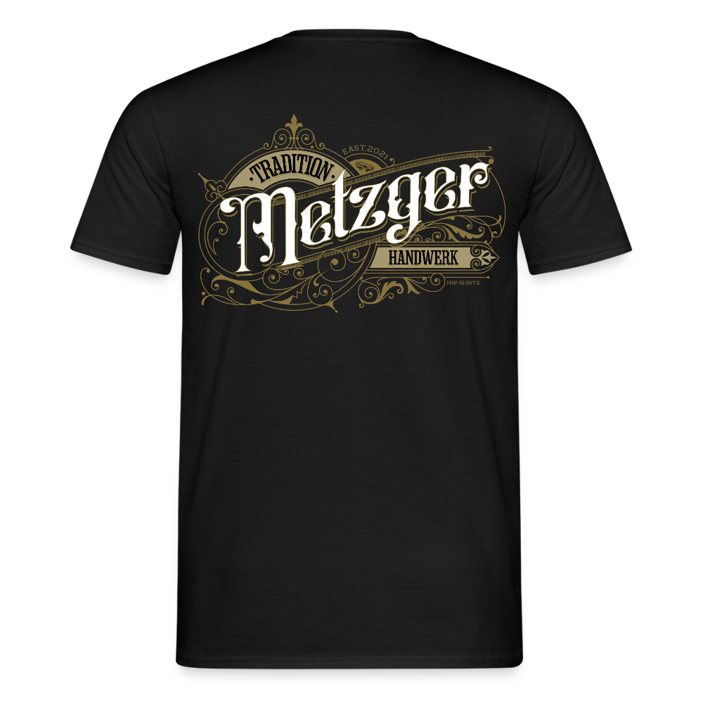 Unisex T-Shirt "Metzger" Nostalgie Handwerk Schwarz Männer T-Shirt