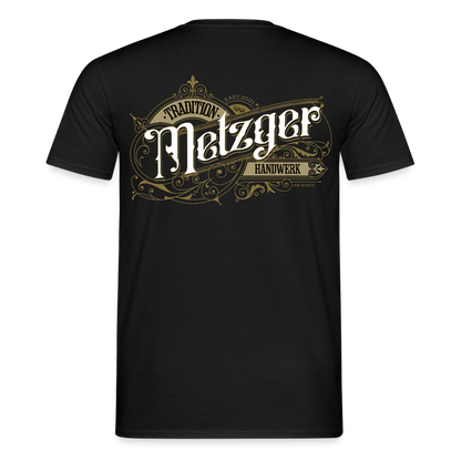 Unisex T-Shirt "Metzger" Nostalgie Handwerk Schwarz Männer T-Shirt