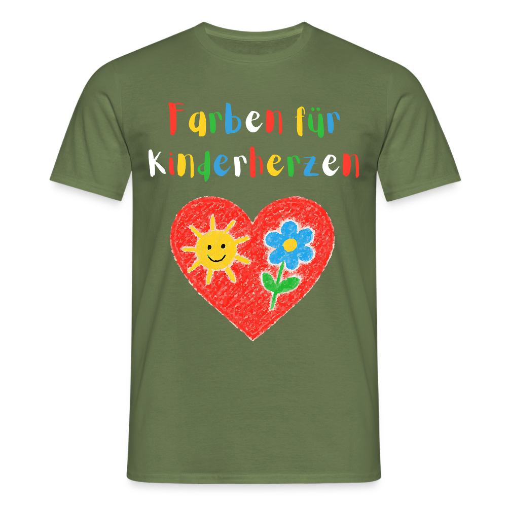 Unisex T-Shirt "Farben für Kinderherzen" Militärgrün Männer T-Shirt