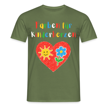 Unisex T-Shirt "Farben für Kinderherzen" Militärgrün Männer T-Shirt