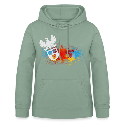 Frauen Hoodie "Maler-Splash" Graugrün Frauen Hoodie