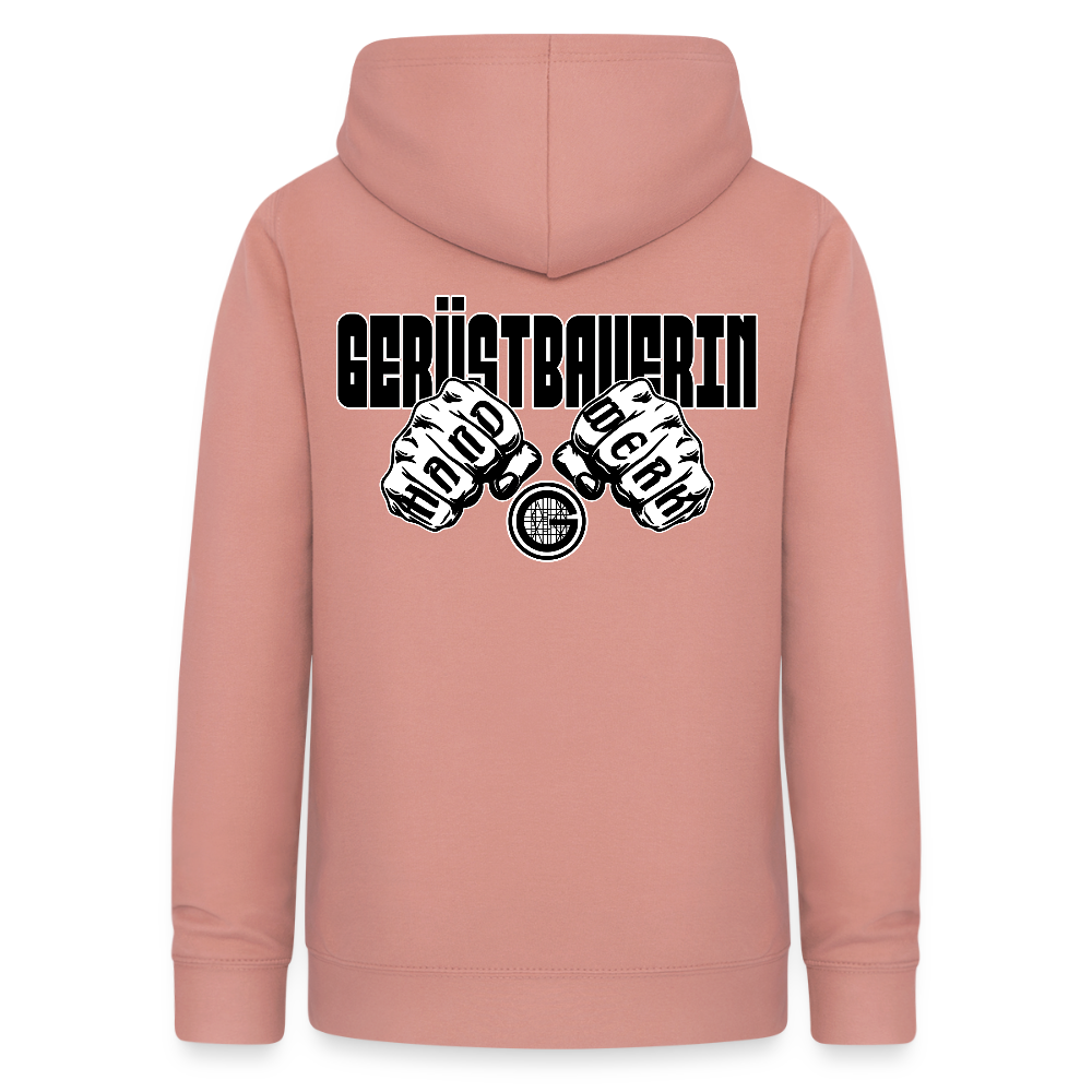 Frauen Hoodie "Gerüstbauerin" (beidseitig beruckt) - Altrosa