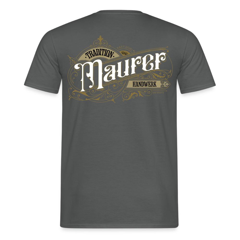 Unisex T-Shirt "Maurer" Nostalgie Handwerk Anthrazit Männer T-Shirt
