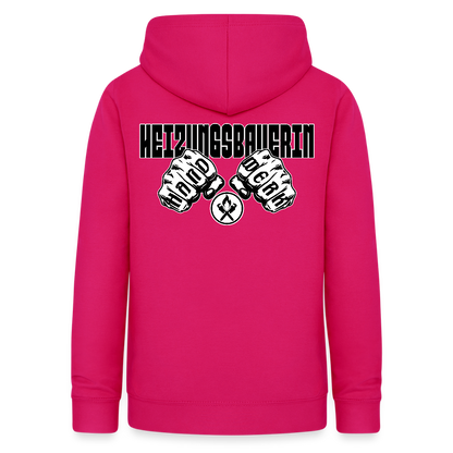 Frauen Hoodie "Heizungsbauerin" (beidseitig beruckt) - dunkles Pink