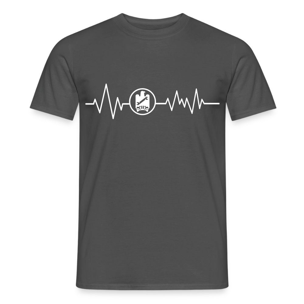 Unisex T-Shirt "KFZ-Mechaniker"-Heartbeat von Spreadconnect, Männer T-Shirt mit mechanischem Herzschlag-Design, bequem und stylisch.