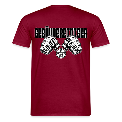 Unisex T-Shirt "Gebäudereiniger" (beidseitig bedruckt) - Ziegelrot