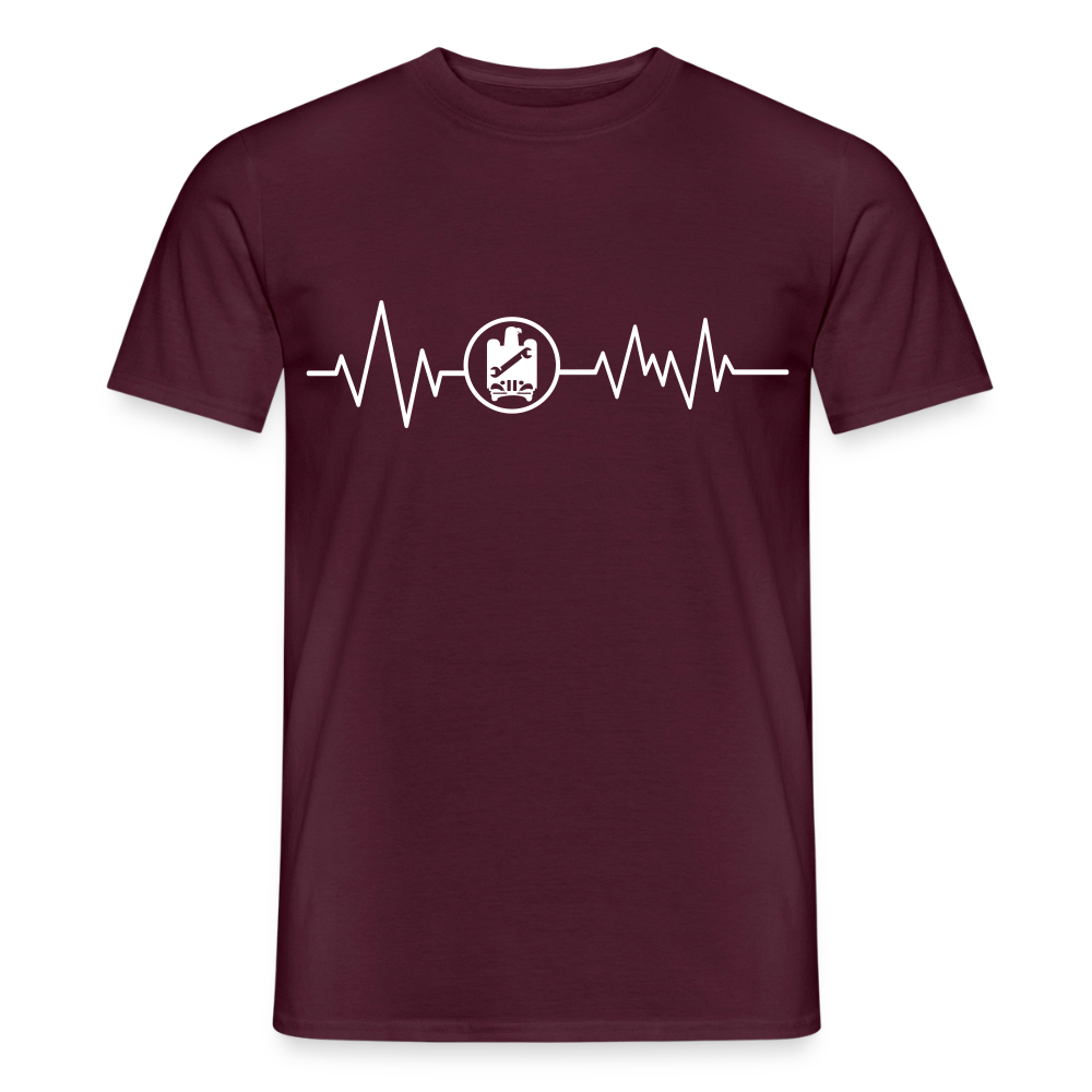 Unisex T-Shirt "KFZ-Mechaniker"-Heartbeat von Spreadconnect, Männer T-Shirt mit Automobil-Design und Herzschlag-Motiv.