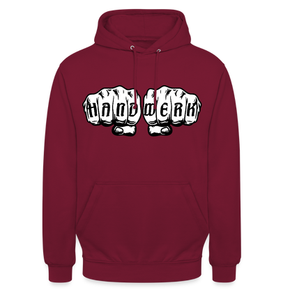 Unisex Hoodie "Handwerk" Bordeaux Unisex Hoodie