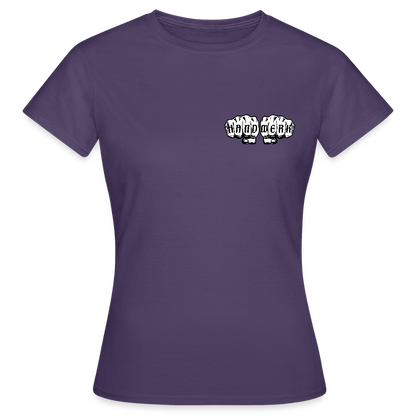Frauen T-Shirt "Gebäudereinigerin" (beidseitig bedruckt) - Dunkellila