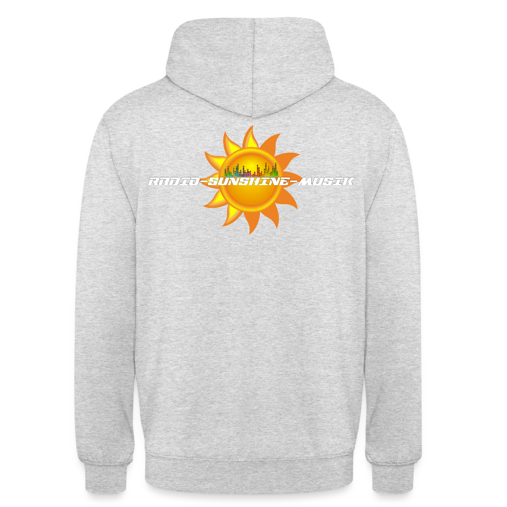 Unisex Hoodie "Radio-Sunshine-Musik" (beidseitig bedruckt) Hellgrau meliert Unisex Hoodie