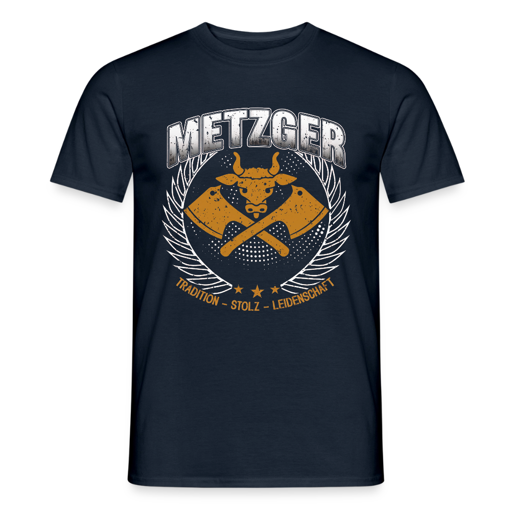 Unisex Metzger T-Shirt von Spreadconnect, traditionelles Design, zeigt das Frontmotiv, weiches Baumwollmaterial, casual Stil.