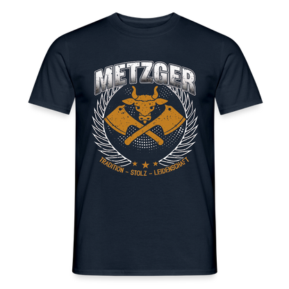 Unisex Metzger T-Shirt von Spreadconnect, traditionelles Design, zeigt das Frontmotiv, weiches Baumwollmaterial, casual Stil.