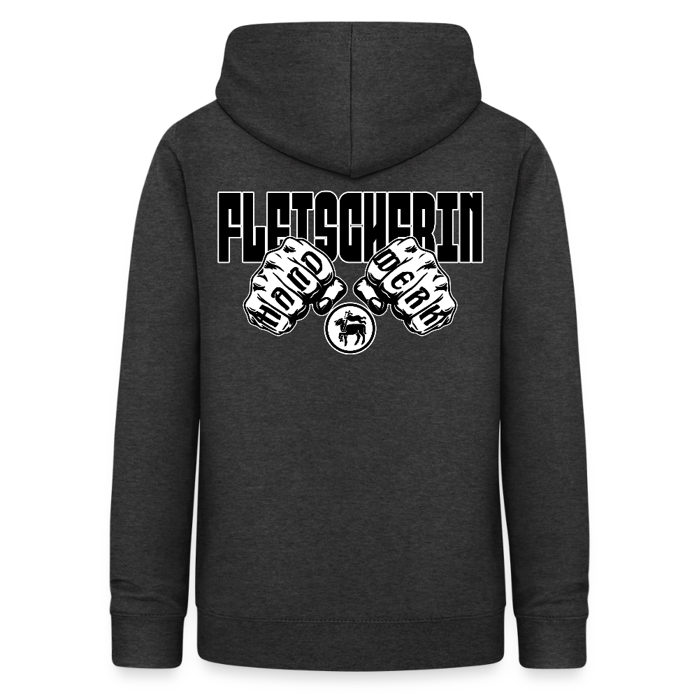 Frauen Hoodie "Fleischerin" (beidseitig beruckt) Anthrazit Frauen Hoodie